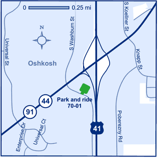 Map of Winnebago County park and ride lot 70-01