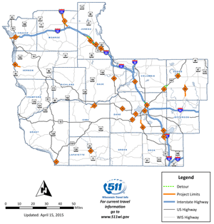 Southwest Region work zones and detour map. Southwest Region work zones and detour map.
