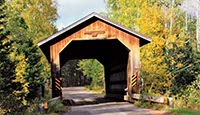 Photo of a covered bridge on Rustic Road 105