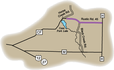 Map of Rustic Road 45