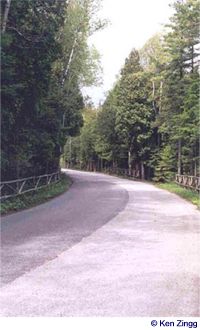 Split rail fences line a section of Rustic Road 23