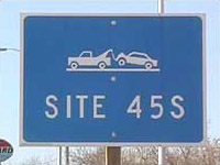 Crash investigation site sign.