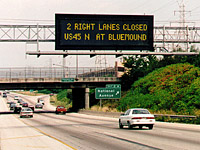 Variable message sign in Milwaukee area.
