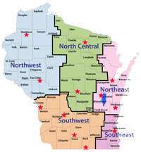 TIME - Regional meeting locations map.